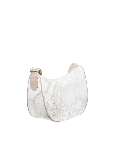 Geo Soft White borsa a tracolla mezzaluna media ALVIERO MARTINI | S0076380C0900